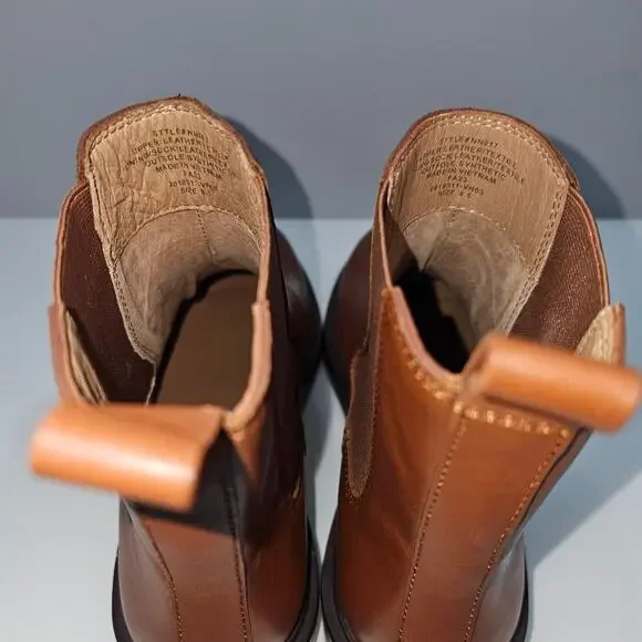 NEW Madewell The Benning Chelsea Ankle Bootie Size 8.5 Cinnamon Brown Leather - Picture 9 of 13